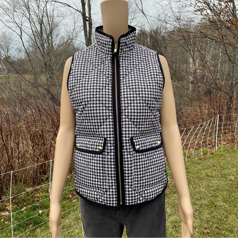 NWT J.Crew Houndstooth Quilted Vest